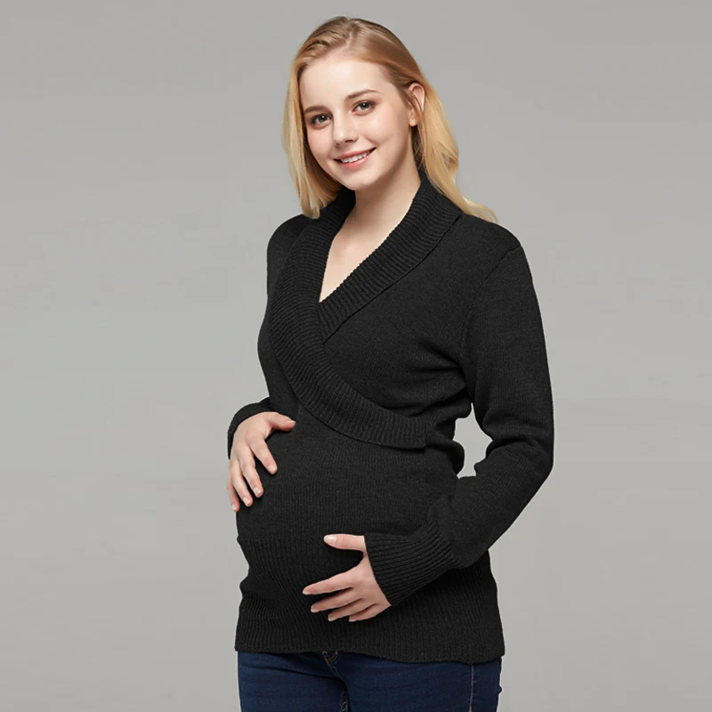 Для беременных и матерей после родов свитер пуловер с длинными рукавами Грудное вскармливание Топы беременности и родам свитер свободная туника зимняя женская одежда - Цвет: pic
