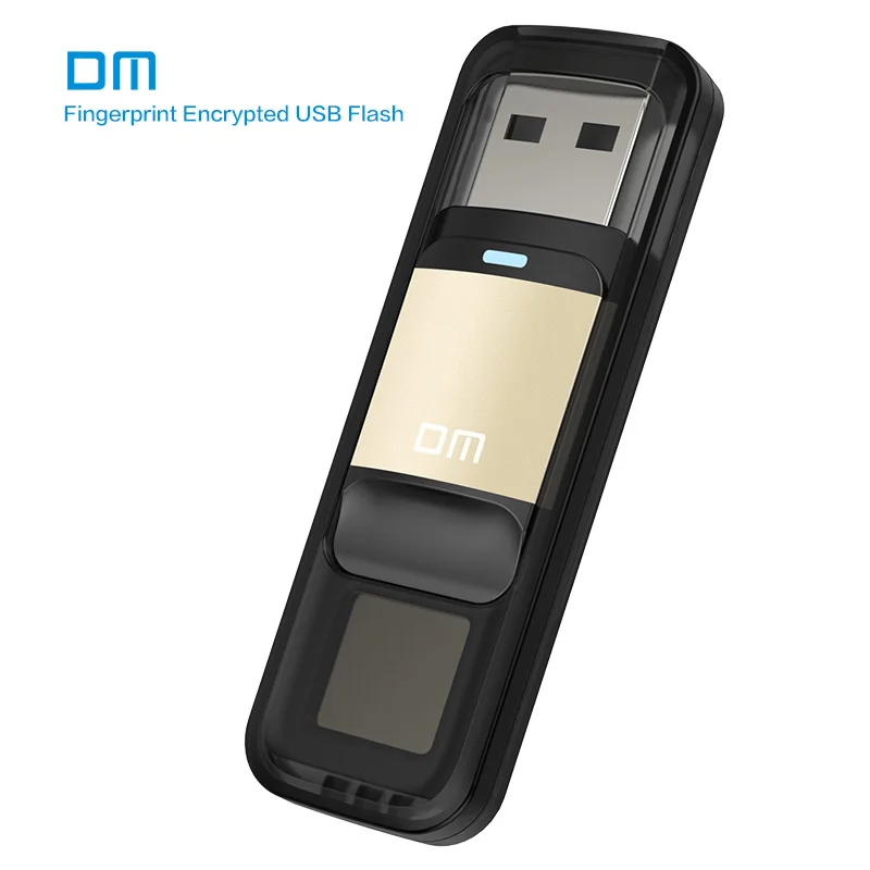 DM PD061 USB3.0 32GB USB Disk Storage Device Flash Drive Pen Drive with Fingerprint Encryption Function Golden / Sliver Color