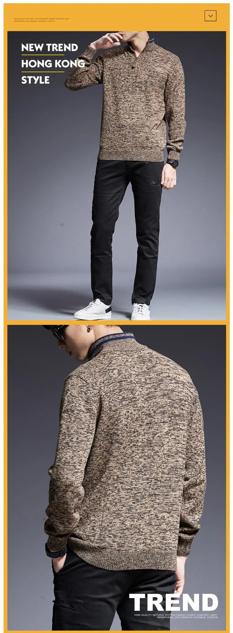 2019 новый модный бренд свитер для мужчин пуловеры Slim Fit Джемперы трикотажная кофта Осень корейский стиль повседневное мужская одежда
