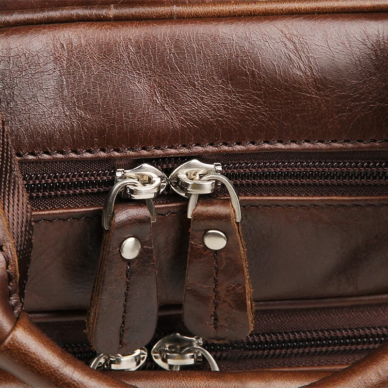 Модный винтажный мужской портфель из натуральной кожи, мужская сумка через плечо, Большая вместительная сумка из воловьей кожи, деловая сумка для ноутбука, дорожная сумка