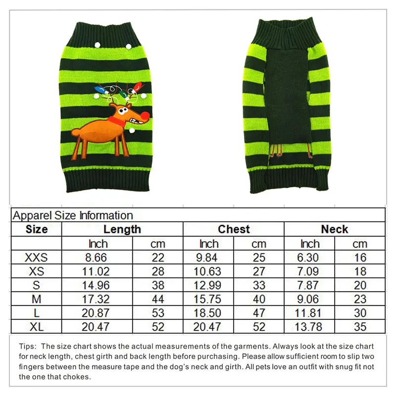 Свитер для собак, зимняя Рождественская Одежда для собак, Рождественский вязаный свитер для домашних животных с оленем, Свитера для маленьких собак, Такса, йоркширского костюма - Цвет: green