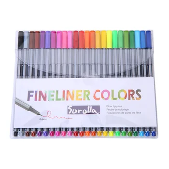 

2017 Real Marcadores Fineliner Lot 24 Colors Fineliner Pen Sketch Marker Children Art Color Gel Pen Industrial Design Used Set