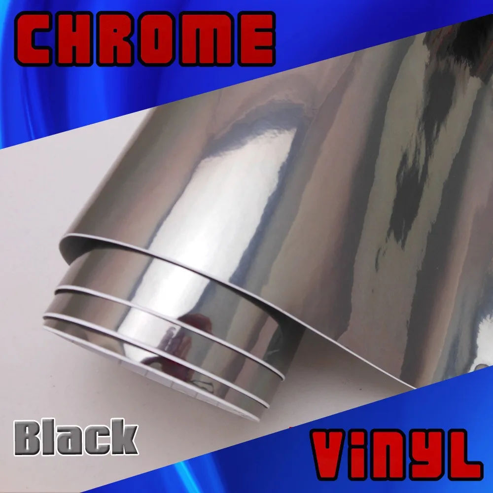 

High Quality Car Wrap vinyl 1.52m*30m*0.16mm Black Chrome With Air Bubble Free FEDEX Free Shipping