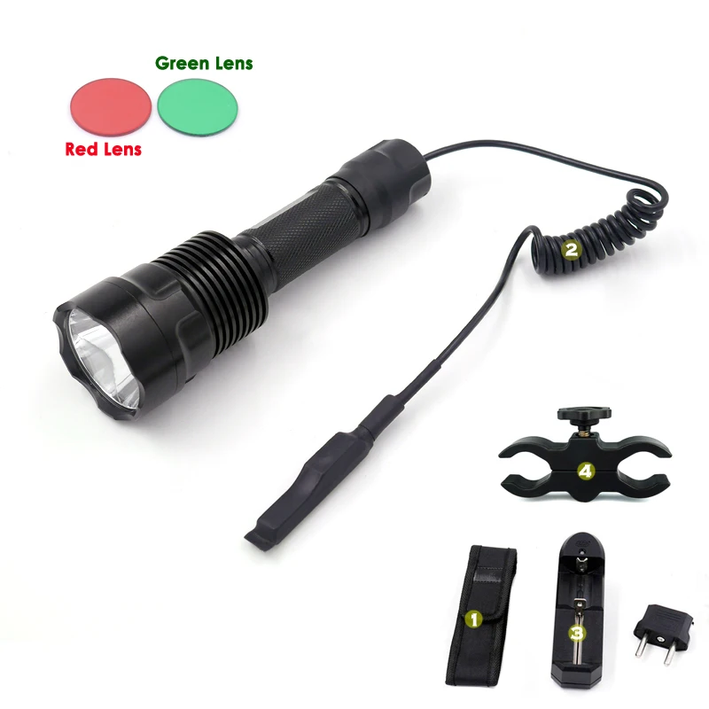 Светодиодная лампа вспышка Cree XP L HI V3 1600 лм охотничий фонарь C12 + дистанционный