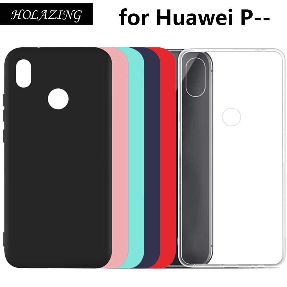 

Matte Colorful Clear Transparent Soft Silicone TPU Case For Huawei P20 Lite P30 Pro P10 Plus P9 P8 Lite P Smart 2019 Cover Black