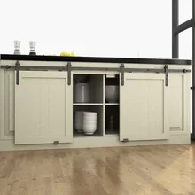 DIYHD 4" /60"/7" мини ремень деревянный шкаф двойной оборудование для раздвижной двери сарая, чтобы повесить 2 двери(без шкафа