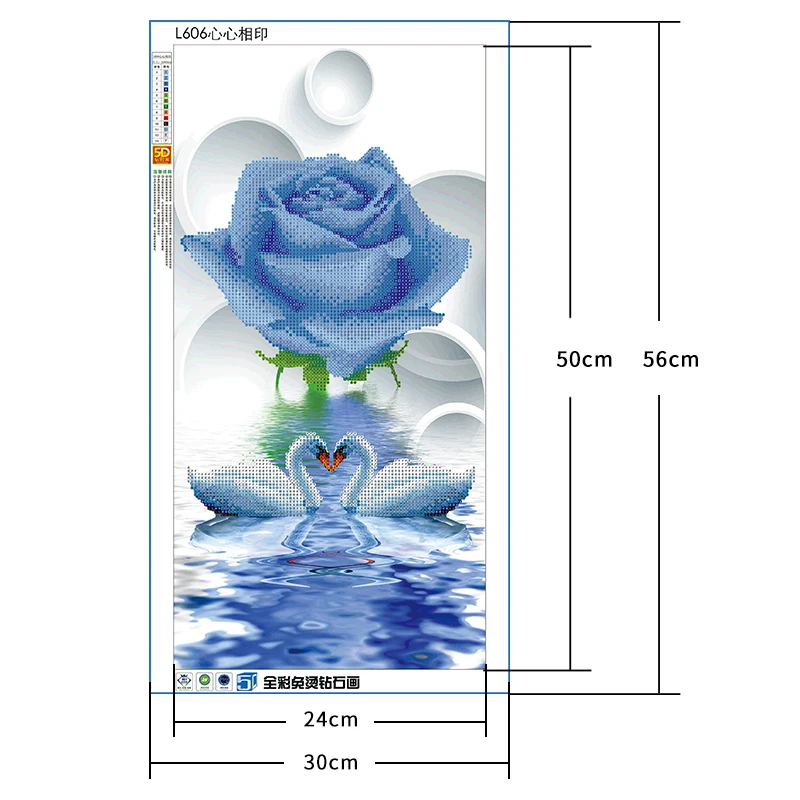 5D DIY Алмазная картина пара лебедь узор с алмазной вышивкой голубая Любовь Роза вышивка крестиком Стразы мозаика украшение дома