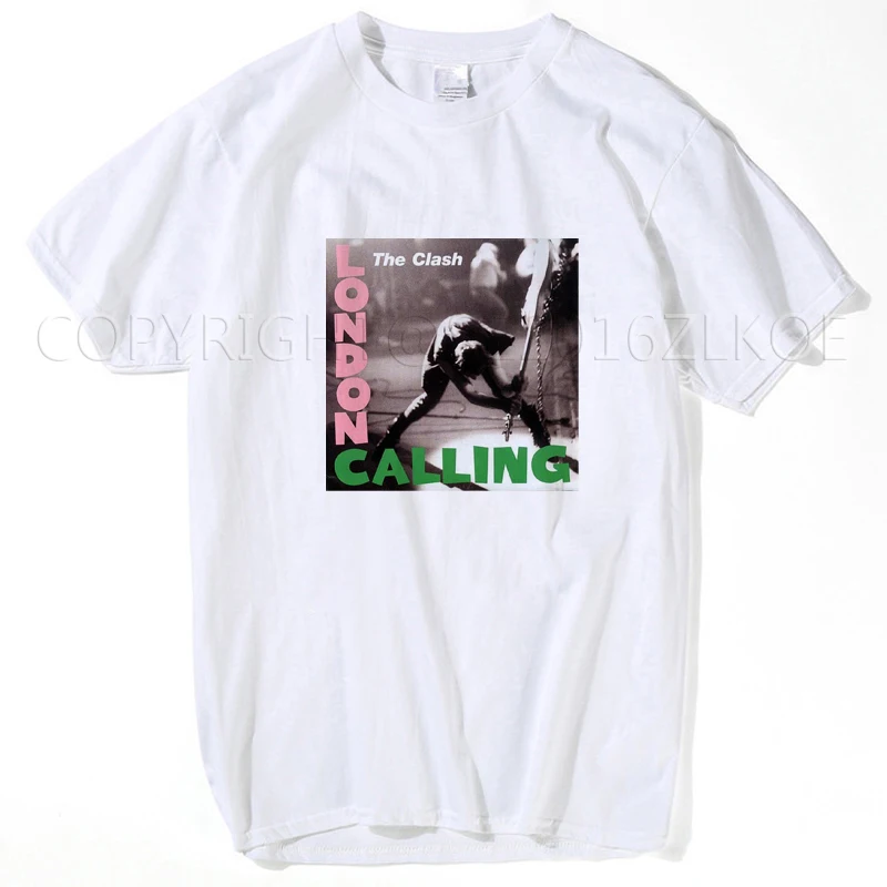 Для мужчин Для женщин печать рок-группы The Clash летняя футболка с О-образным вырезом короткий рукав Лондон вызова музыки футболка летние топы белого цвета