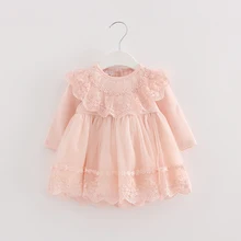 Свадебное платье для девочек вечерние платья на крестины с жемчужинами и кружевами для маленьких девочек, платье на день рождения для маленьких девочек бальное платье От 0 до 2 лет, розового, синего цвета