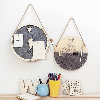 

Nordic Style Wall Hanging Decorative Storage Box Wood Felt Wall Storage Box Unique Cute Decoration Storage Box Organizer