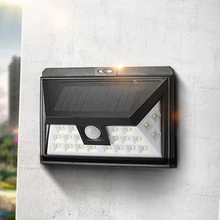 24 светодиодный Солнечный свет открытый светодиодный свет сада белый свет водонепроницаемый PIR датчик движения с солнечной батареей угол настенный светильник