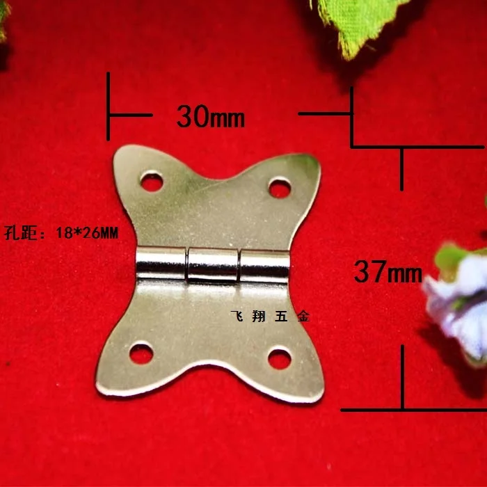 

20pcs 37*30MM White Butterfly Hinge Iron sheet Gift boxes hinge After thick hinge clasp buckle fixed Wholesale