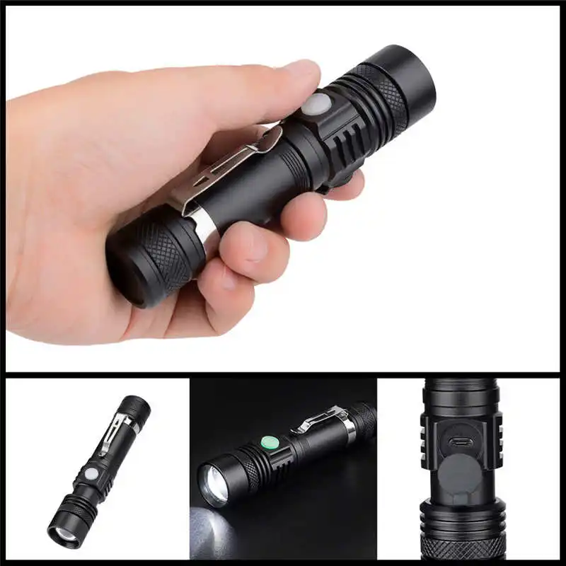 Super Bright XM-L T6 LED 3Modes Zoomable Flashlight Aluminum Torch led flashlight 18650 lanterna led t6 fanatic #3S26 (3)