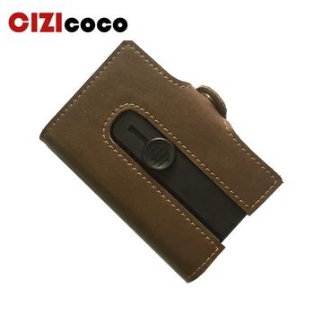 

Cizicoco 2019 New Card Holder Men And Women Smart Genuine Leather Card Wallet HASP Mini Coin Purse RFID Blocking Card Package