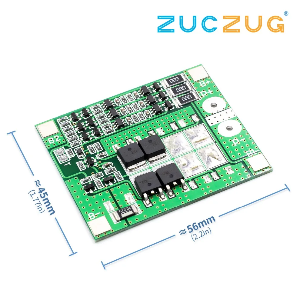 

3S 11.1V 12V 18650 Lithium Battery Protection Board 12.6V 15A Over-Current Overcharge Protection with Equilibrium