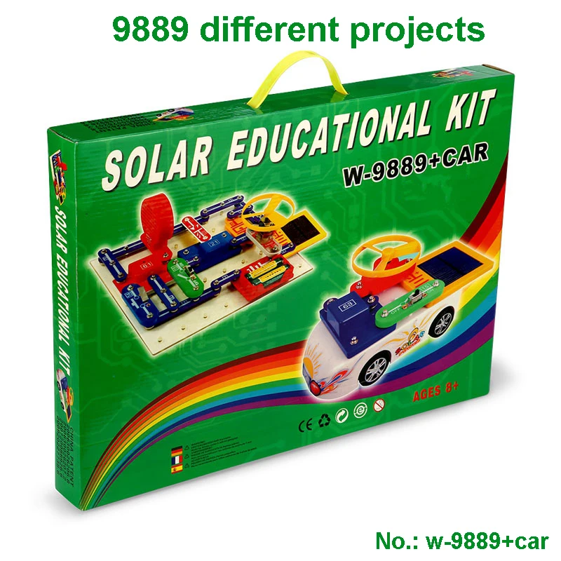 New Educational Electronics Blocks Kit Solar Car Educational Circuits