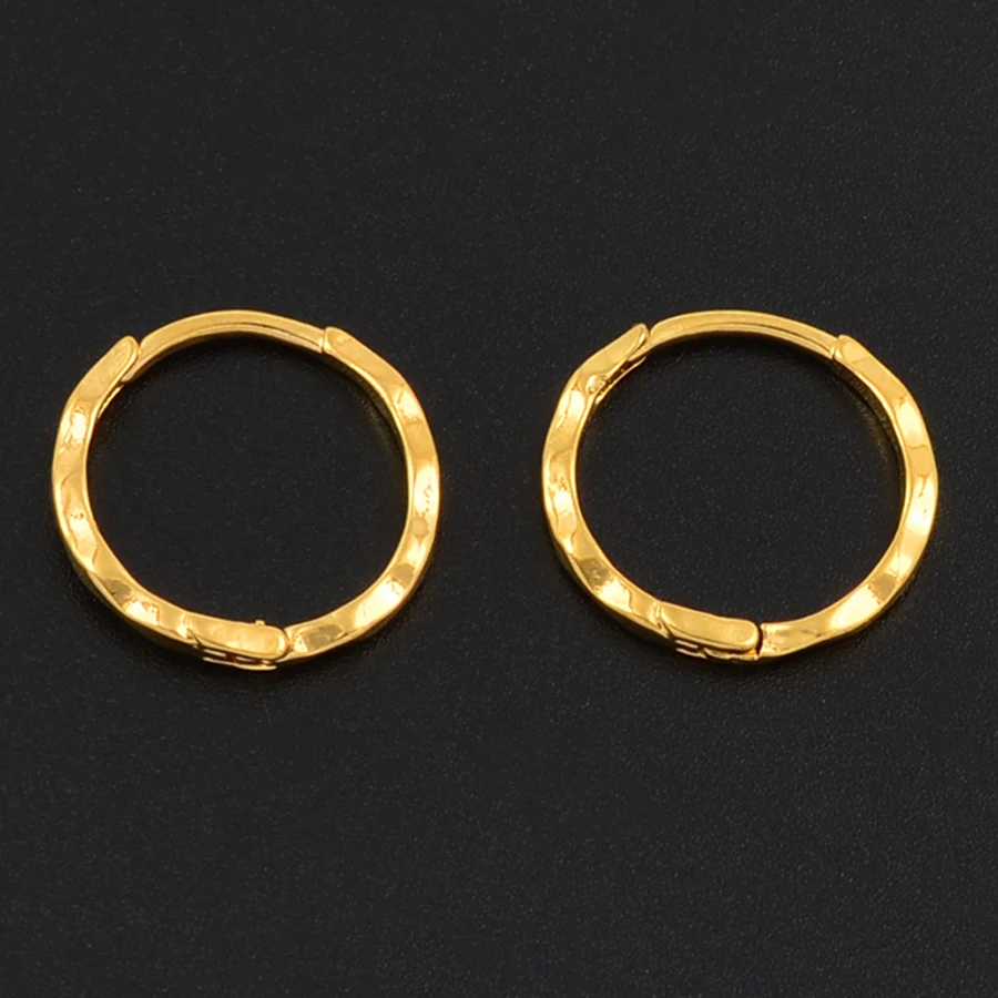 Anniyo 12pairs/Diameter 1.5CM Marshall Spring Ring Earrings Gold Color for Women Girls Kiribati Jewelry Micronesia  #163306 3