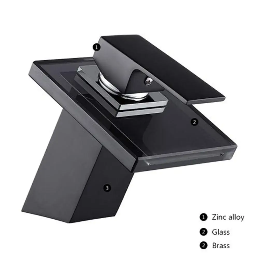 Painting Basin Faucet Bathroom Black Brass Faucet Painting Basin Sink Glass Waterfall Basin Tap Mixer Hot & Cold Water Faucet Painting Basin Faucet Bathroom Black Brass Faucet Painting Basin Sink Glass Waterfall Basin Tap Mixer Hot & Cold Water Faucet