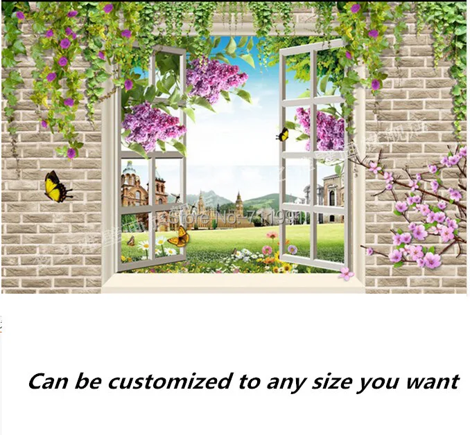 

Free shipping custom- modern 3D mural bedroom living room TV backdrop wallpaper 3D flower vine landscape