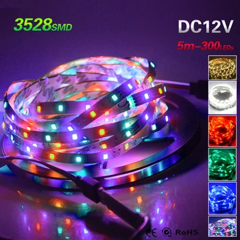 

5M 3528 RGB Led Strip LED Light Tape Diode + DC 12V 3A Power Adapter + 2.4G Wireless Touch RGB Led Controller RF Remote Control
