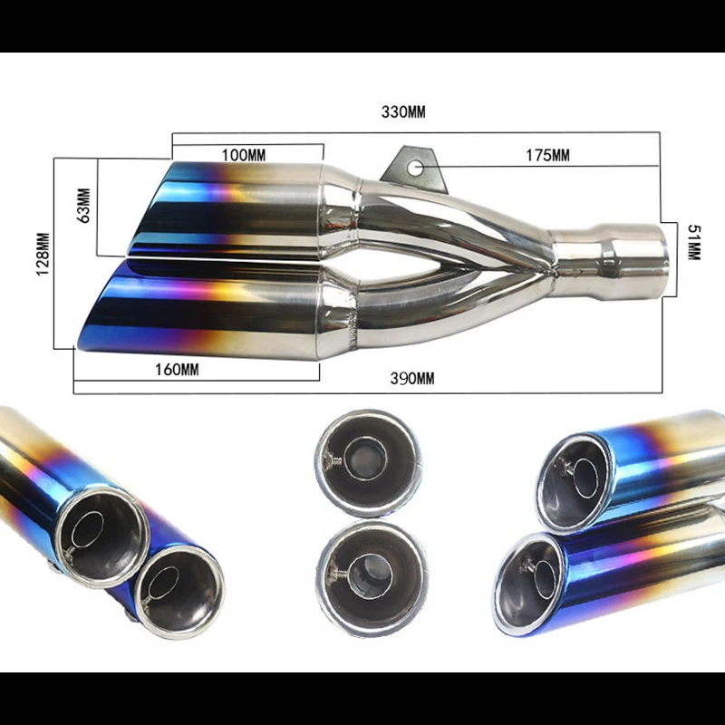 38-51 мм глушитель мотоцикла модифицированный глушитель выхлопной трубы с DB Killer Silp на системе 390 мм