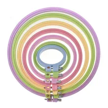 7 шт. регулируемые пяльцы для вышивания многоцветные пластиковые крестиком кольца круг набор для шитья рамка ремесла Инструменты случайных цветов