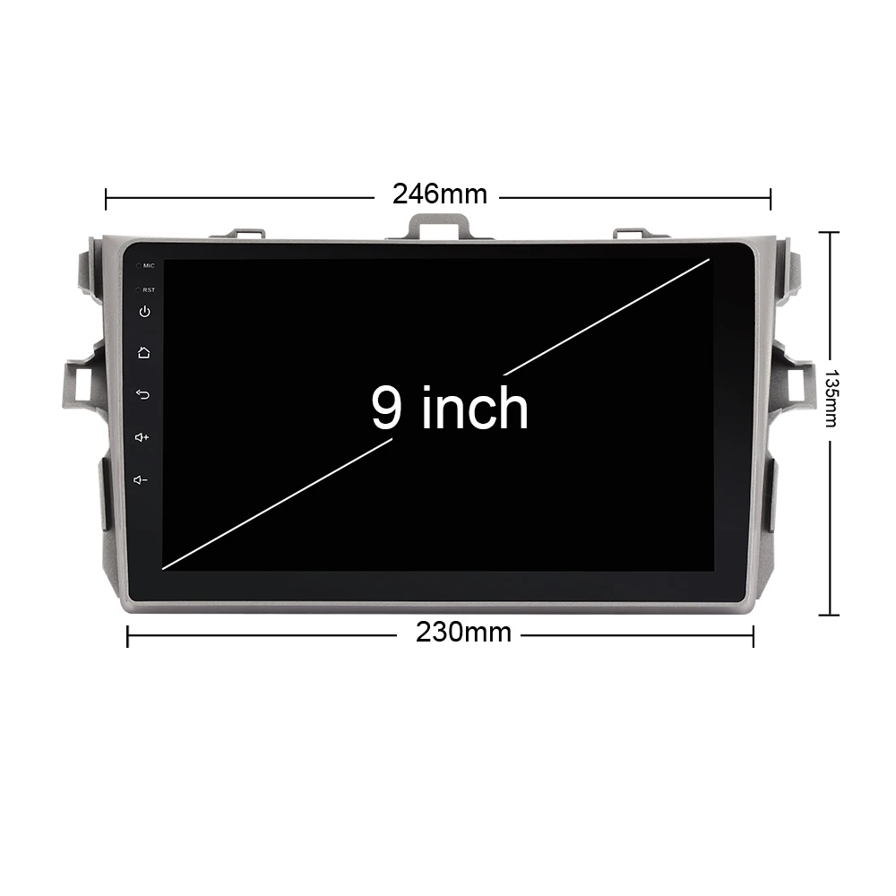 Автомагнитола Eunavi Px6 8 ядер Android 9 0 4 Гб + 32 ГБ для Toyota Corolla E140/150 2007