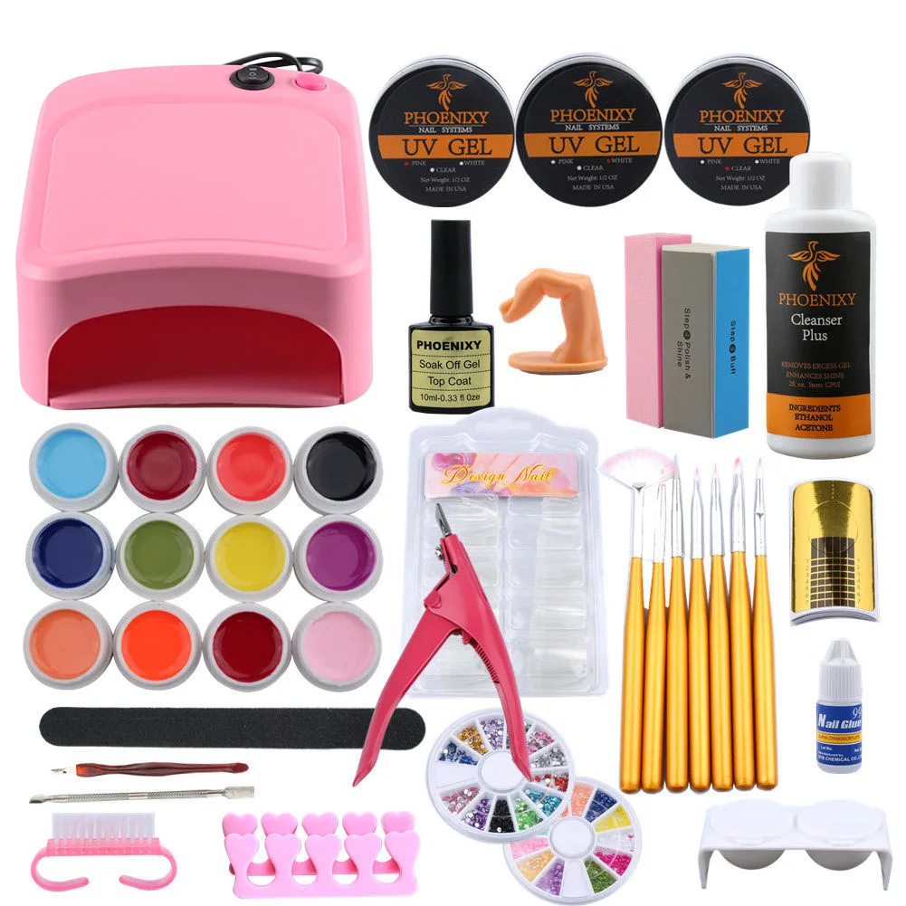 

UV Gel Nail Kit Manicure Pedicure Tools Set Nail Set UV Gel 36W UV Lamp Nail Art Tools Nail Gel Kit Brush Manicure Tool Set Kits