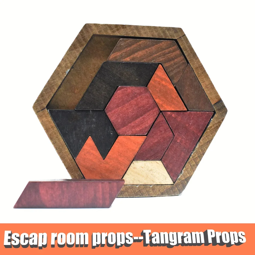 Реквизит для комнаты побега Tangram реквизит(11 шт. деревянный) Escape комната игра для контроллера 60 кг EM замок