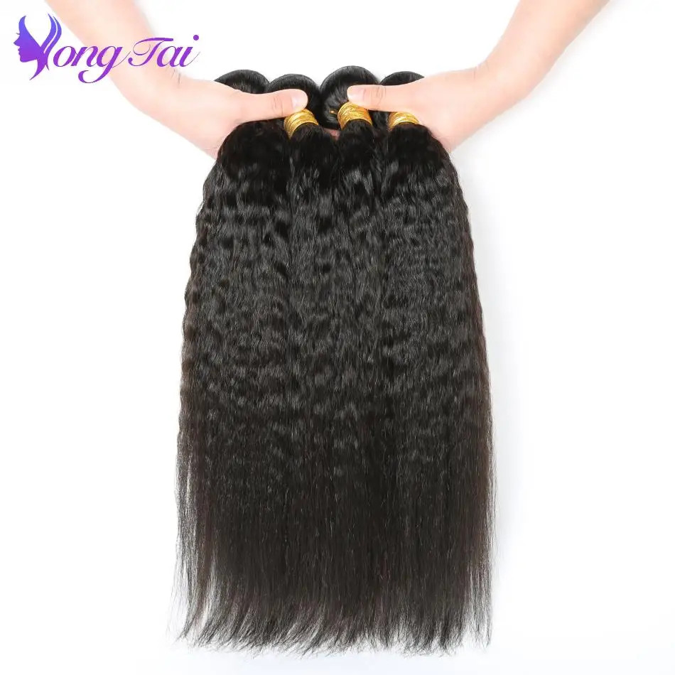 Yuyongtai пучки волос пряди для наращивания 10-26 дюймов 4 шт./лот монгольский странный прямые волосы Реми ткачество оперативная Доставка