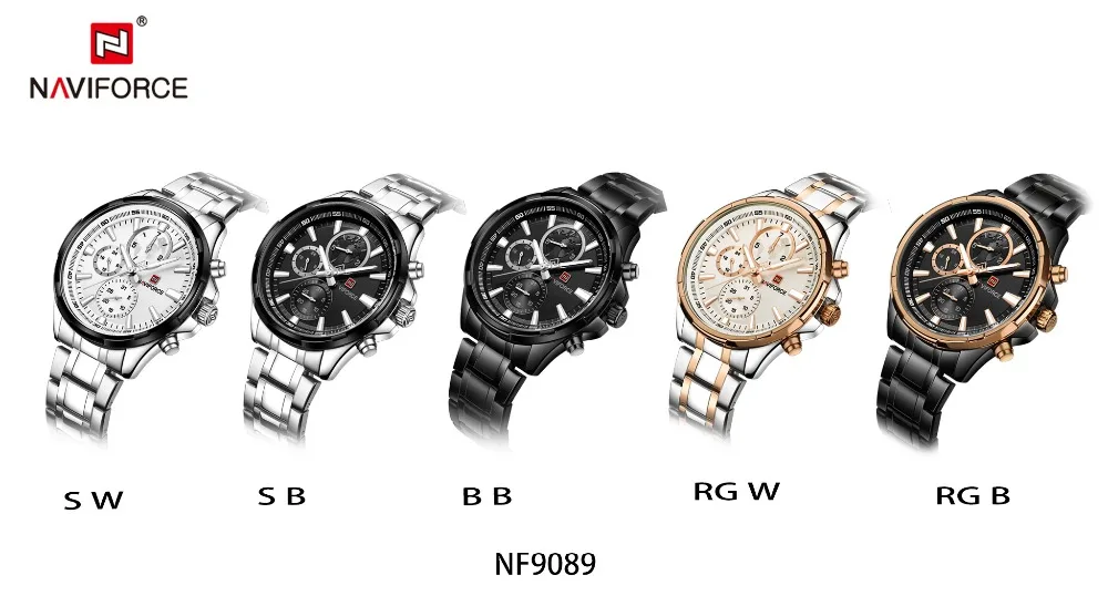 NAVIFORCE классические нарядные часы мужские водонепроницаемые хронограф кварцевые часы ремешок из нержавеющей стали люксовый бренд Relogio Masculino