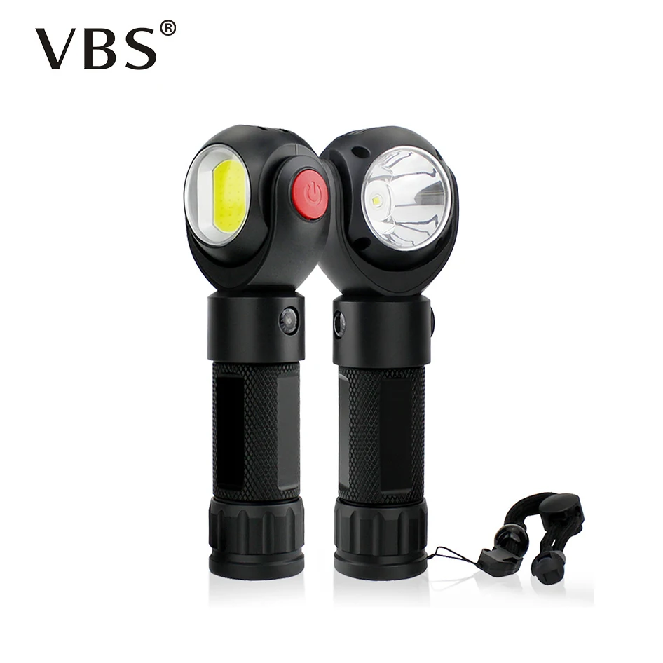 

Powerful Led Flashlight Rechargeable 18650/3 Aaa/26650 Battery 360 Degree Rotating Lamp Head Flashlight T6+Cob Work Light Torch