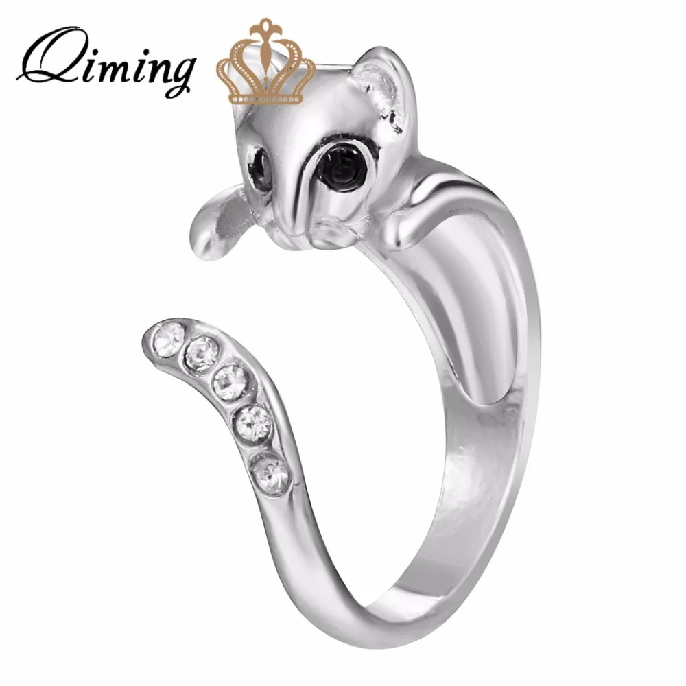 QIMING новинка Золотое кольцо гэто криатальное 3D искусство для женщин и девушек
