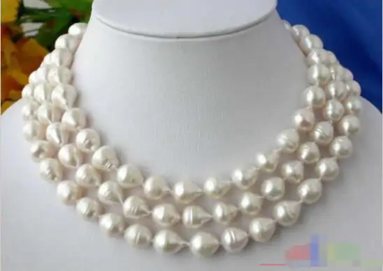 

FREE SHIPPING>>>@@ > Hot sale new Style >>>>>p1321 LONG 50" 13MM DRIP WHITE FW CULTURED PEARL NECKLACE