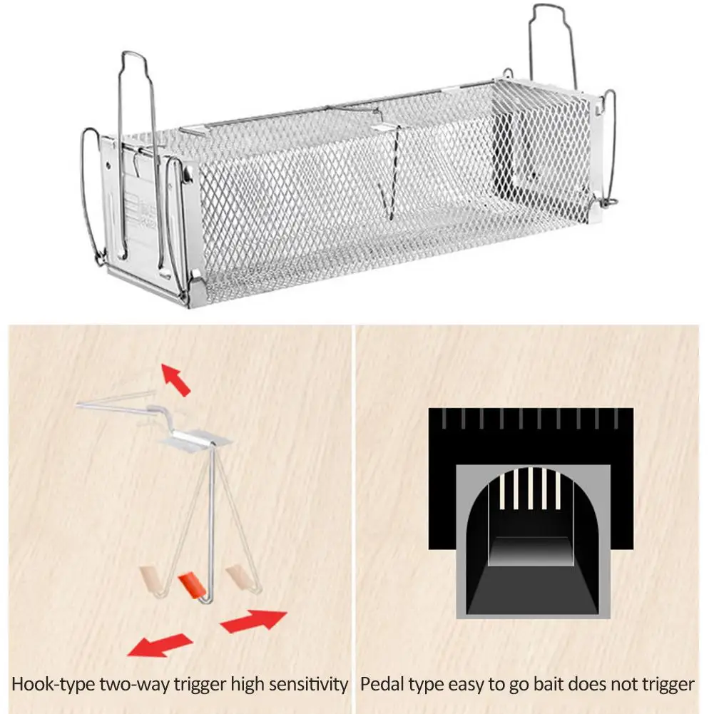 Умный двойной двери клетка-мышеловка гуманный капкан грызунов Кемпинг крыса репеллент контроль за паразитами