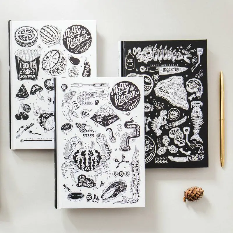 

Korean Hardcover Notebook Sketchbook Cartoon Diary Travel Notepad Journal School Stationery D40