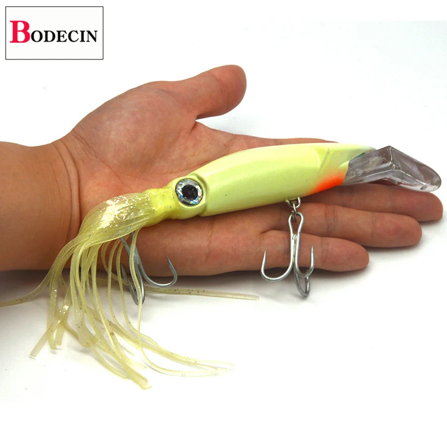 1PCS Lifelike Octopus Fishing Lure With Treble Hook And Jigs Peche 14cm 39G Luminous Squid Jigs Artificial Bait For Fishing Sea (9)