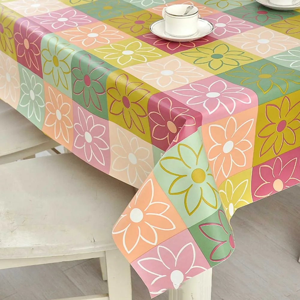 

Meijuner Tablecloth PVC Waterproof Table Cover Printing Roll Personality Flower For Restaurant Hotel Party Dining Room Decor