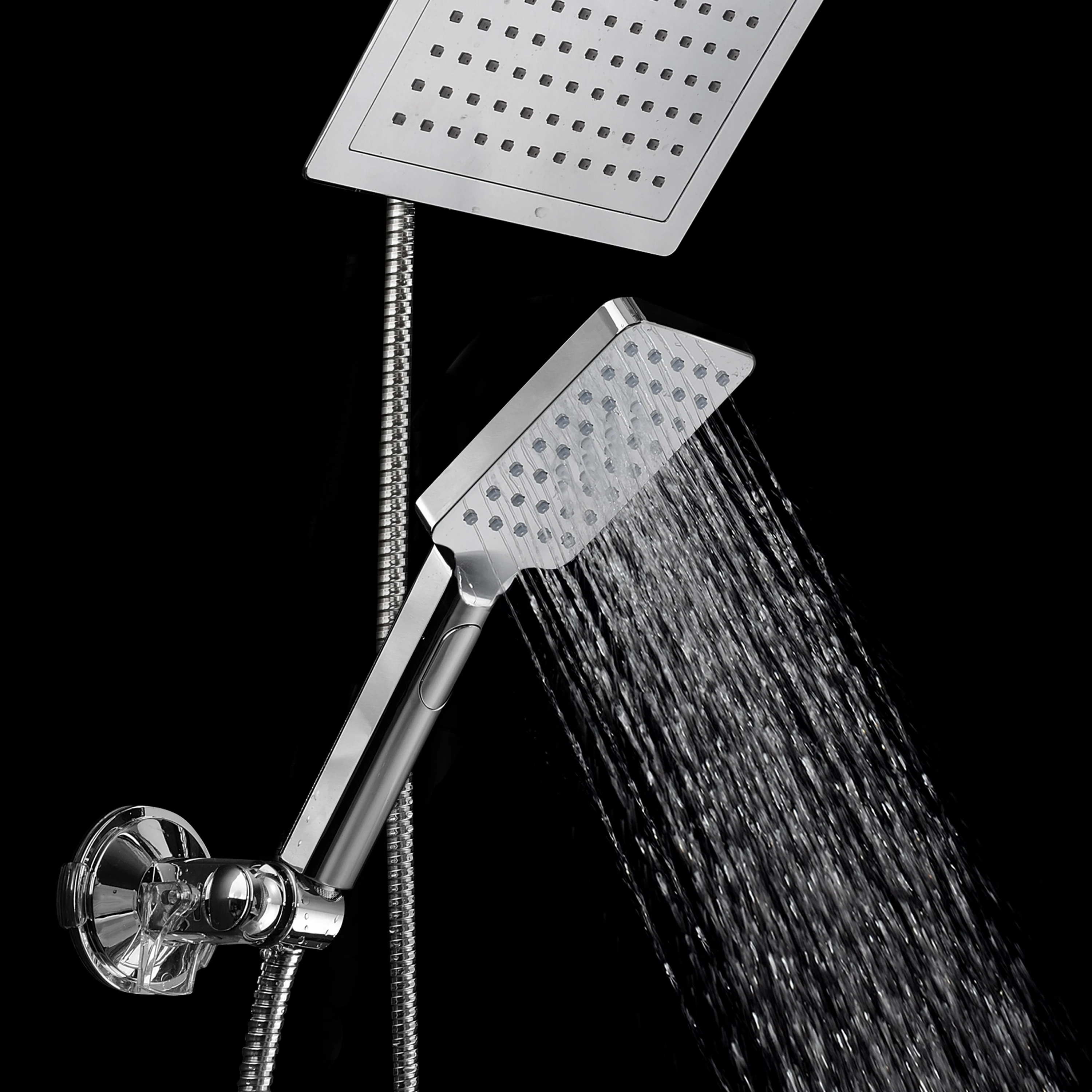 DreamSpa Ultra Luxury Rainfall Combo with Revolutionary Push Control Hand Shower (Square) (2)