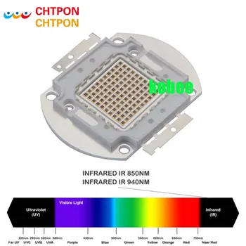 

100W LED IR 730Nm 850Nm 940Nm COB Infrared Radiation Bulbs Detect Sensor Laser FlashlightHigh Power