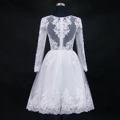 Цвет кожи 2 в 1 Vestido De Novia съемный шлейф с длинным рукавом свадебное платье - Цвет: All white