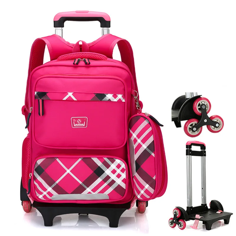 

Kids Trolley Case Children Trolley Wheeled Backpack School Bags with Wheels for 2-5 grade students' Travel Bag Wheel Detachable