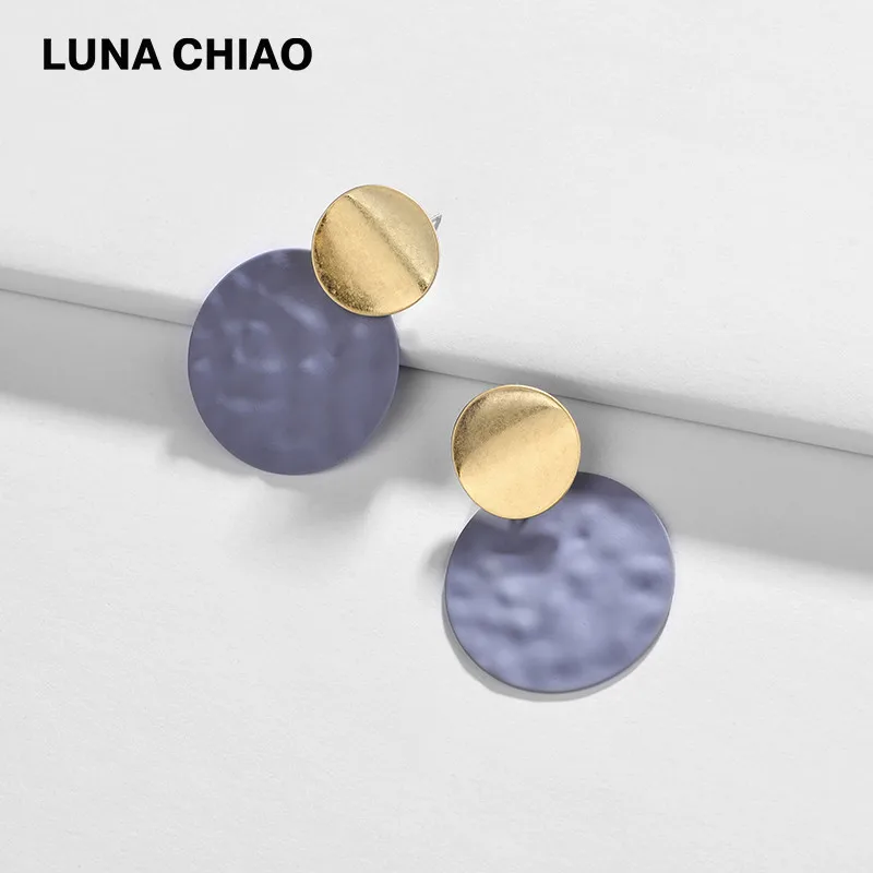 

LUNA CHIAO Fashion Jewelry Colored Disc Drop Earring Jewelries Wholesale Women Dangle Earrings
