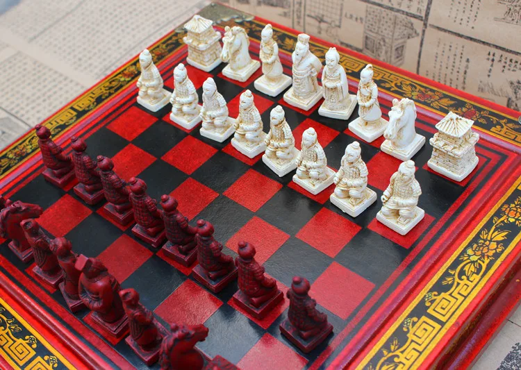 Шахматный набор Pawn Perspective труба деревянная шахматная доска терракотовый