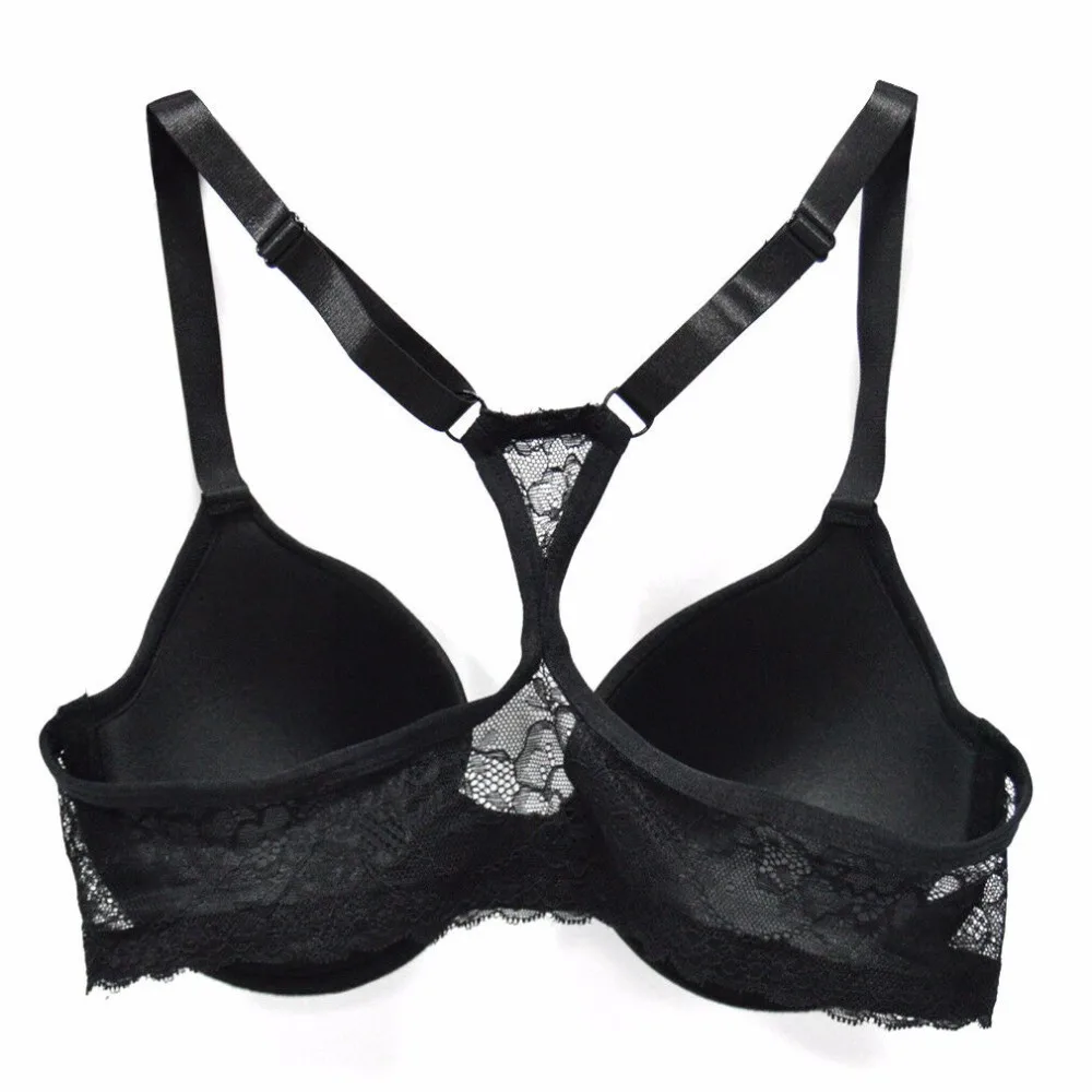 Black Sexy Brassiere Bras Back Lace Bralette Front Close Bra For