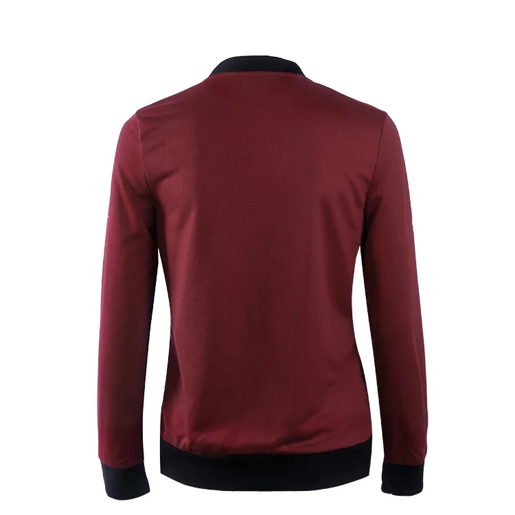 2017 fashion women's European and American style autumn simple small jacket jacket special wine red green black blue big yards (17)
