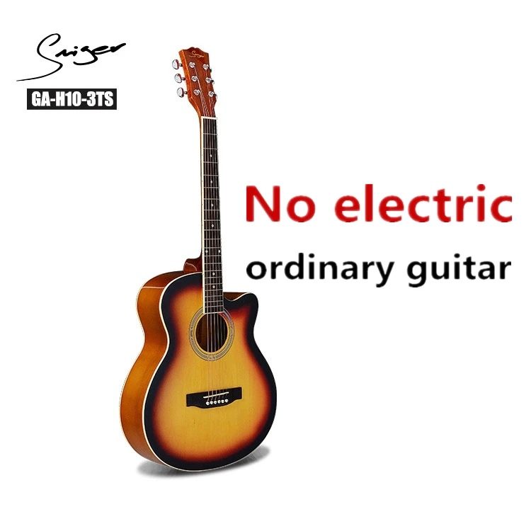 3TS Гитара акустическая электрическая стальная струна 40 дюймов A-Body Guitarra 6 струн поп-фолк Cutaway High Gloss Pickup All Basswood White - Цвет: 3TS
