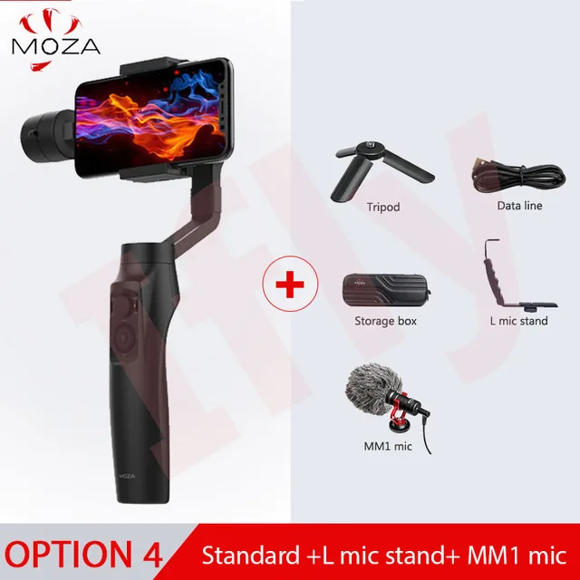 MOZA MINI MI 3-осевой портативный смартфон сотовый телефон видеокамеры Стабилизатор для iPhone X/8 Plus/8/7/6 S SamsungS9/S8/S7 PK Zhiyun Smooth 4 DJI osmo2 - Цвет: mic and L mic stand