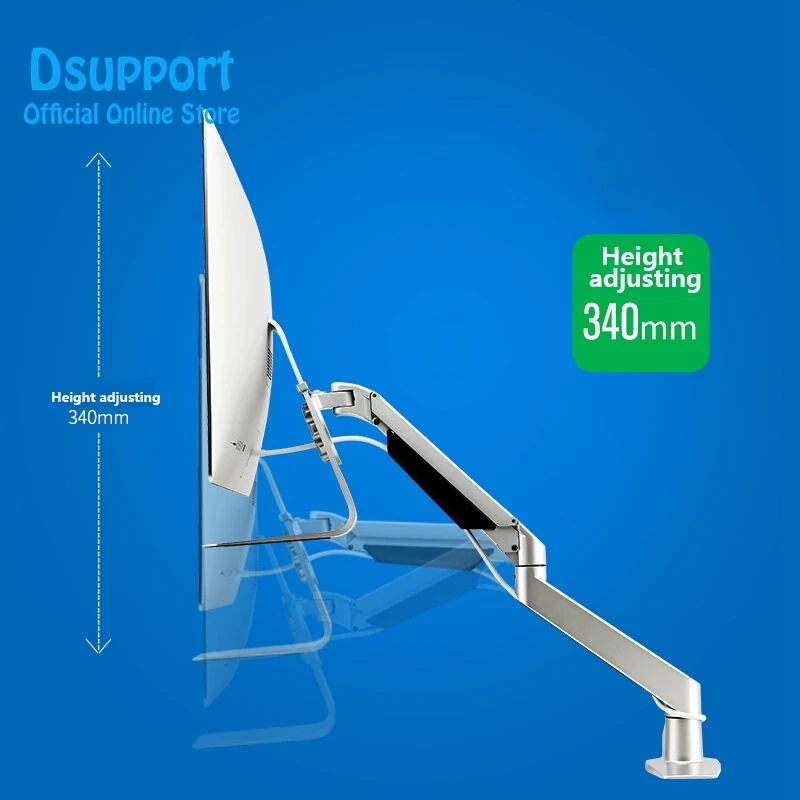 Рабочий стол полный движения газа пружинный рычаг Алюминиевый Монитор Кронштейн Для iMac поддержка загрузки 5-11kgs