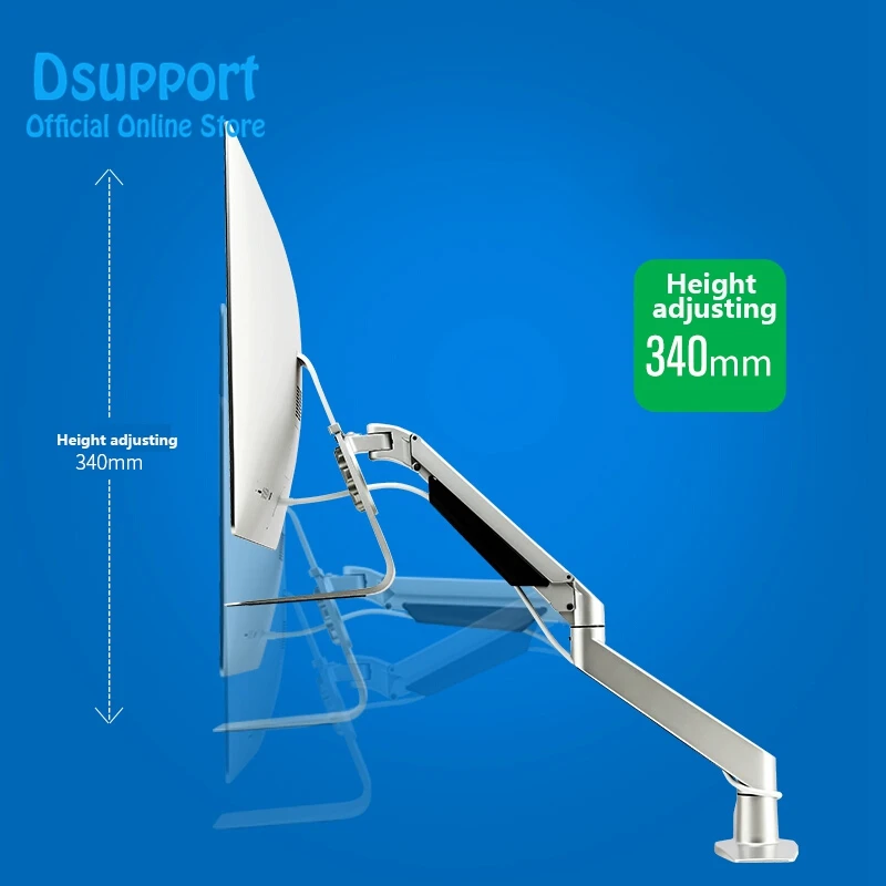 Desktop Full Motion gas Spring Arm Aluminum